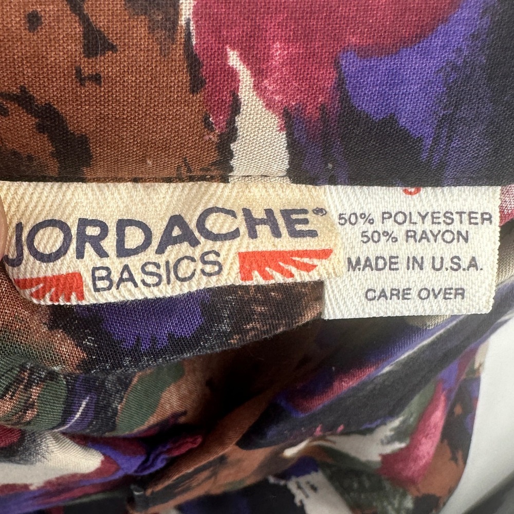 Jordache Basics Shirt Mens Small Multicolor Abstract Regular Fit Vintage 90s USA - Picture 4 of 4